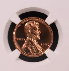 1959 LINCOLN CENT GRADED PROOF 69 BY NGC. stk 044 - Picture 1 of 4