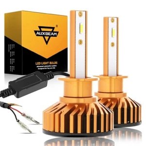 2x Kit de conversión de bombillas de faros LED AUXBEAM H1 haz alto bajo 6000K súper blanco - Imagen 1 de 12