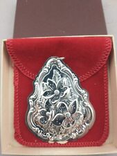 1983 Towle Floral "Christmas Rose" Sterling Silver Christmas Ornament Box & Bag