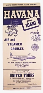 1953 Pan Am / Cubana Airways / United Tours Miami to Havana Cuba Tour Brochure - Picture 1 of 4