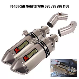 Silenciador deslizable tubo medio 370 mm puntas de escape para Ducati Monster 796 696 795 1100 - Imagen 1 de 13