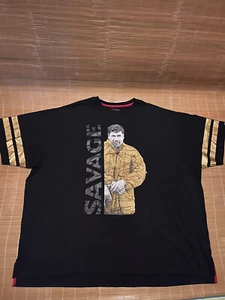 Men's T-shirt Black Gold Makobi Savage Fashion Tee Shirts Size 6XB - Picture 1 of 6