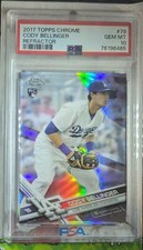 2017 Topps Chrome CODY BELLINGER Dodgers Rookie Card REFRACTOR PSA 10 GEM Cubs