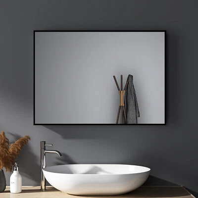 Badezimmerspiegel Wandspiegel Schwarz Dekospiegel Rechteckig Spiegel Badspiegel - Bild 1 von 4