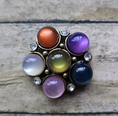 Broche magnético, cristal multicolor. Pasador de bufanda magnético, cierre magnético. Foto 1 de 4