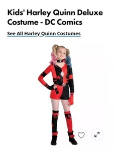 HARLEY QUINN Costume Kids DC - Girls Size Large - Picture 1 of 3