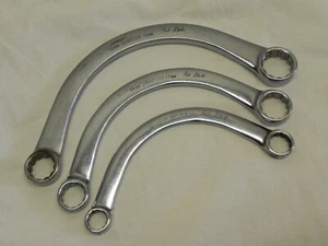 Snap-On 3 Piece 12-Point Metric Flank Drive Half-Moon Box Wrench Set - Picture 1 of 17
