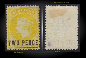 1873 ST. HELENA QUEEN VICTORIA OVP 2P ON 6P YELLOW - NO GUM SCT.13 SG. 10 - Picture 1 of 1