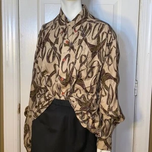 Vintage Oversized One Pocket Silk Button Up Size XL 90’s Workwear - Picture 1 of 9