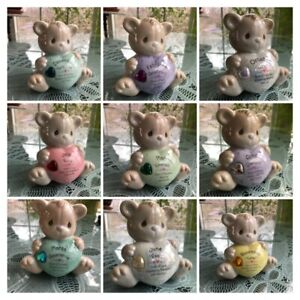 ASSORTED PRECIOUS MOMENTS BEAR BANK WITH BIRTHSTONE  - YOU CHOOSE!
