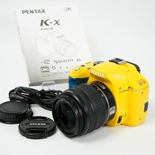 PENTAX K-x 12.4MP Digital SLR Camera Yellow/Blue Body, DA-L 18-55mm AL Lens Set