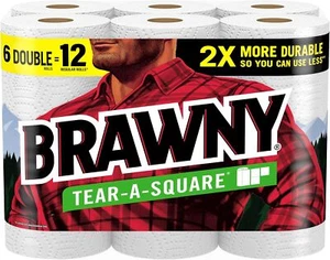 Paper Towels,6Double Rolls=12 Regular,3Sheet Sizes,Strong for Cleanups&Meal Prep - Picture 1 of 40