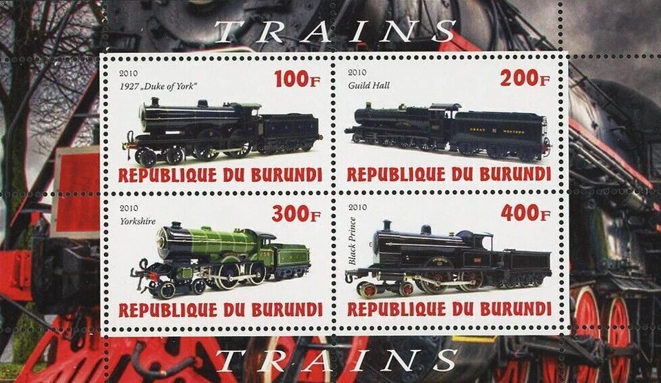 Sello de tren transporte duque de York príncipe negro Yorkshire S/S de 4 MNH Foto 1 de 4