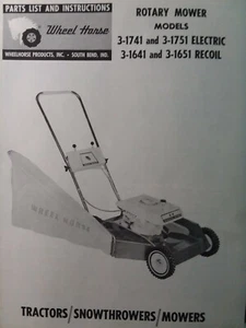 Wheel Horse Walk-Behind Rotary Lawn Mower Owner & Parts Manual 3-1741 1751 1641 - Picture 1 of 1