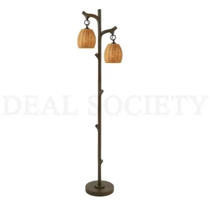 65" High Tree Trunk Farmhouse Rustic Floor Lamp Column Dark Bronze Finish - Picture 1 of 6
