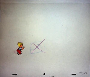 Dennis la amenaza (1986) producción de animación celda pintada y lápiz a juego diC - Imagen 1 de 2