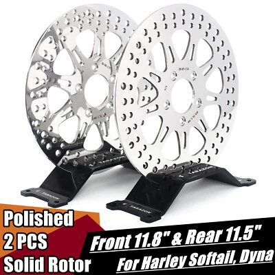 Front 11.8" Rear 11.5" Brake Rotors for Harley Softail FLSTF Dyna Street Bob FXD - Image 1 of 4
