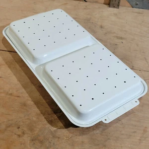 Rotisserie Steaming Heating Tray 13" x 7" White Metal Swanky Barn - Picture 1 of 12
