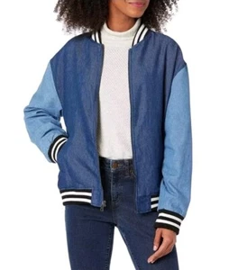Levi's Women's Colorblock Drop Shoulder Denim Bomber Jacket Size XL - Picture 1 of 7