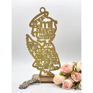 US 12pcs Gold Wood Religious Angel Girl Centerpiece w\Stand Baptism Party Decor - Picture 1 of 1