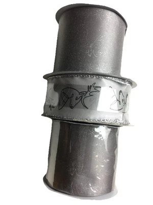 Gray Silver Christmas Ribbon Reindeer Snowflake Decoration Holiday Lot 3 New - Image 1 of 4