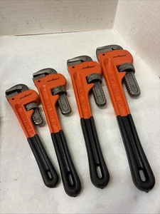 4pc Pipe Wrench Set Monkey Heat Treated Adjustable Heavy Duty 8" 10" 12" 14" NEW - Picture 1 of 2