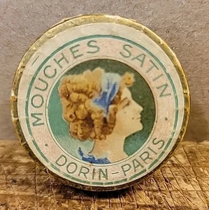 Antiguo efímero - Mouches satinado - Dorin Paris. Marca de belleza victoriana "Fly Box" - Imagen 1 de 4