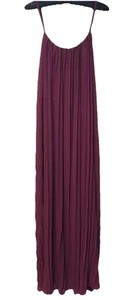 Abito prendisole maxi lampone Aakaa taglia M spaghetti spalline plissettato body nuovo con etichette - Foto 1 di 11