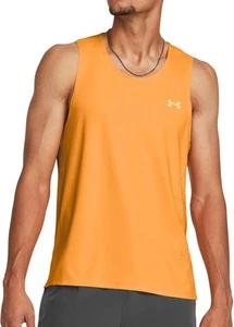 Under Armour Launch Elite Mens Running Vest Orange Run Sleeveless Tank Top - Picture 1 of 5