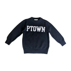 PTOWN Cape Cod Knit Crew Neck Sweater Childs XS Navy Coastal Provincetown LGBTQ - Picture 1 of 5
