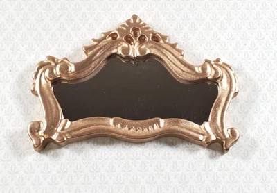 Espejo para casa de muñecas con elegante marco dorado accesorio miniatura grande escala 1:12 Foto 1 de 4