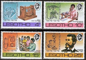 LESOTHO 1976 TELEFON ANNIV postfrisch BLACK HERITAGE, KLINGEL 💲KOSTENLOSER VERSAND💲 - Bild 1 von 1
