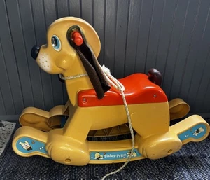🐶Vintage Fisher Price Rocking Puppy Dog Ride On Toy Rocker Bell 1983 - Picture 1 of 9