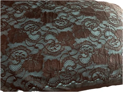 Tela de encaje negra 64” X 61” filigrana floral elástica vertical nueva Foto 1 de 4