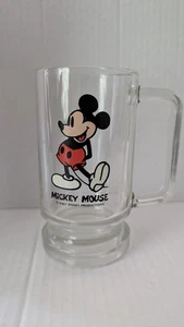 Mickey Mouse Vintage Henkel Glas Bierkrug Standfuß Walt Disney Productions - Bild 1 von 3