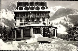 Ak Montreux Kanton Waadt Schweiz, Schneebedecktes Gebäude, Berge... - 4883436 - Picture 1 of 2