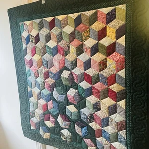 Trapunta da Appendere a Parete Veri Blocchi Tumbling Design Verde + Tonnellate di Grandi Colori - Foto 1 di 12