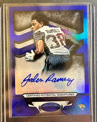 Autógrafo de novato Jalen Ramsey AUTO~RC #/50 hoja certificado espejo azul 2016 AU SP Foto 1 de 2