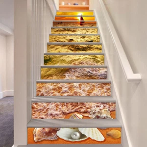 3D Dämmerung Meer 64 Treppensteigen Dekoration Foto Wandbild Vinyl Aufkleber Tapete - Bild 1 von 5