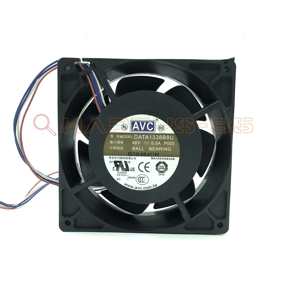 AVC DATA1338B8U 48V 0.5A 13CM 13038 4-pin dual ball inverter cooling fan New - Image 1 of 1