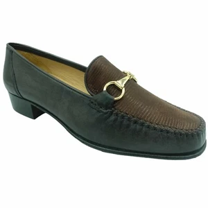 HB Shoes Womens Brown Leather Moccasins Low Heel Smart Slip On Loafers Size 3 36 - Picture 1 of 4