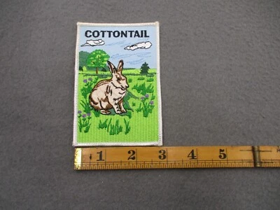 Cottontail Rabbit Patch Animal Wildlife Vintage Bunny F9 - Image 1 of 2