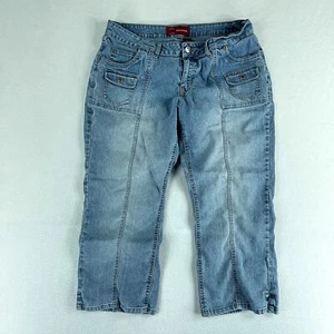 Arizona Womens Capri Jeans Blue Size 11 Low Rise Pockets Denim 34x22.5 - Picture 1 of 10
