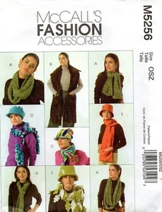 2006 accesorios de moda sombreros y bufandas patrón de costura McCall's 5256 nuevo fuera de imprenta - Imagen 1 de 3