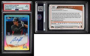 2013 Topps Chrome Refractor /499 Christian Yelich #CY PSA 9 MINT Rookie Auto RC