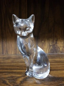 1993 Lenox Clear Crystal Kitty Cat Figur Germany 4" Briefbeschwerer Statue - Bild 1 von 3