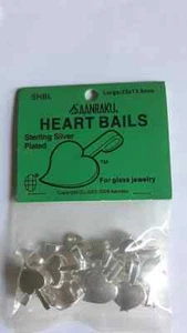 Stained Glass Supplies Jewelry Making Large Heart Bails pack of 25 Aanraku - Picture 1 of 1