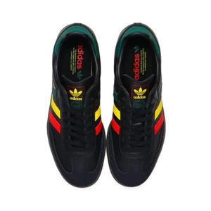 Men 9UK adidas Samba Black Jamaica Rasta Sneakers OG Retro Black Originals Shoes - Picture 1 of 9