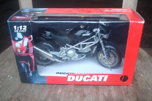 DUCATI MONSTER S4 SPORTS Motorcycle Model, Black, Made By NEWRAY, 1:12 Scale - Picture 1 of 2