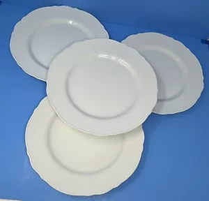 IKEA 21986 White Scalloped Rim Dinner Plates 11" Set of 4 Ikea Sweden Porcelain - Picture 1 of 6